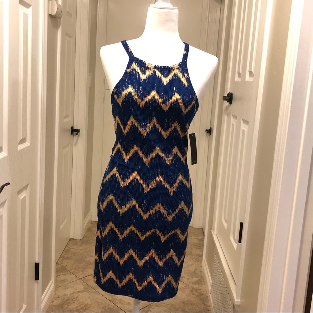 Blue & Gold Dress size Medium